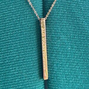 Rose gold MantraBand bar necklace